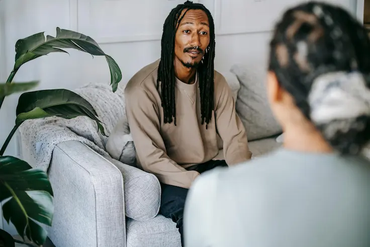 Man in therapy session
