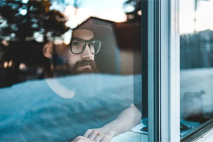 man lost in thought