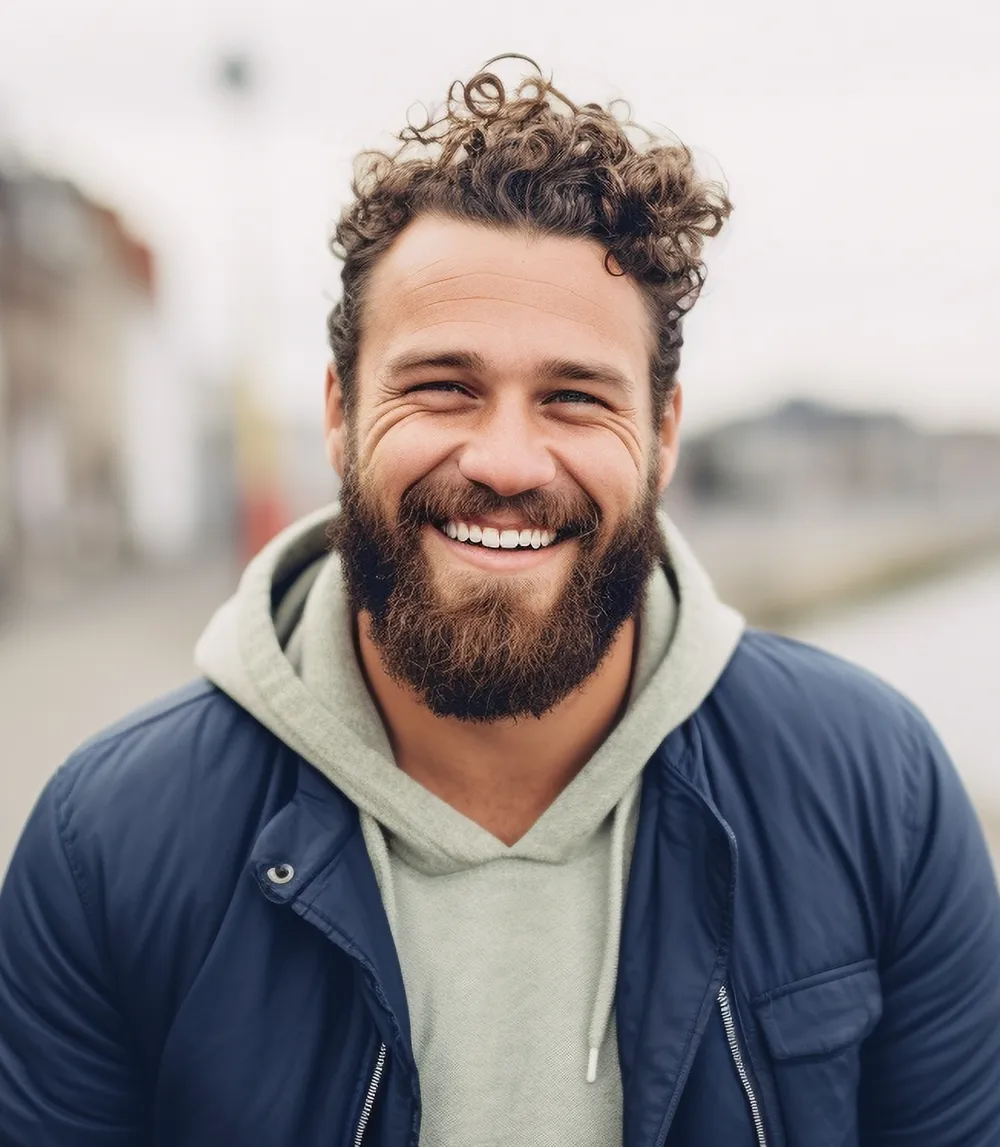 man smiling after counselling