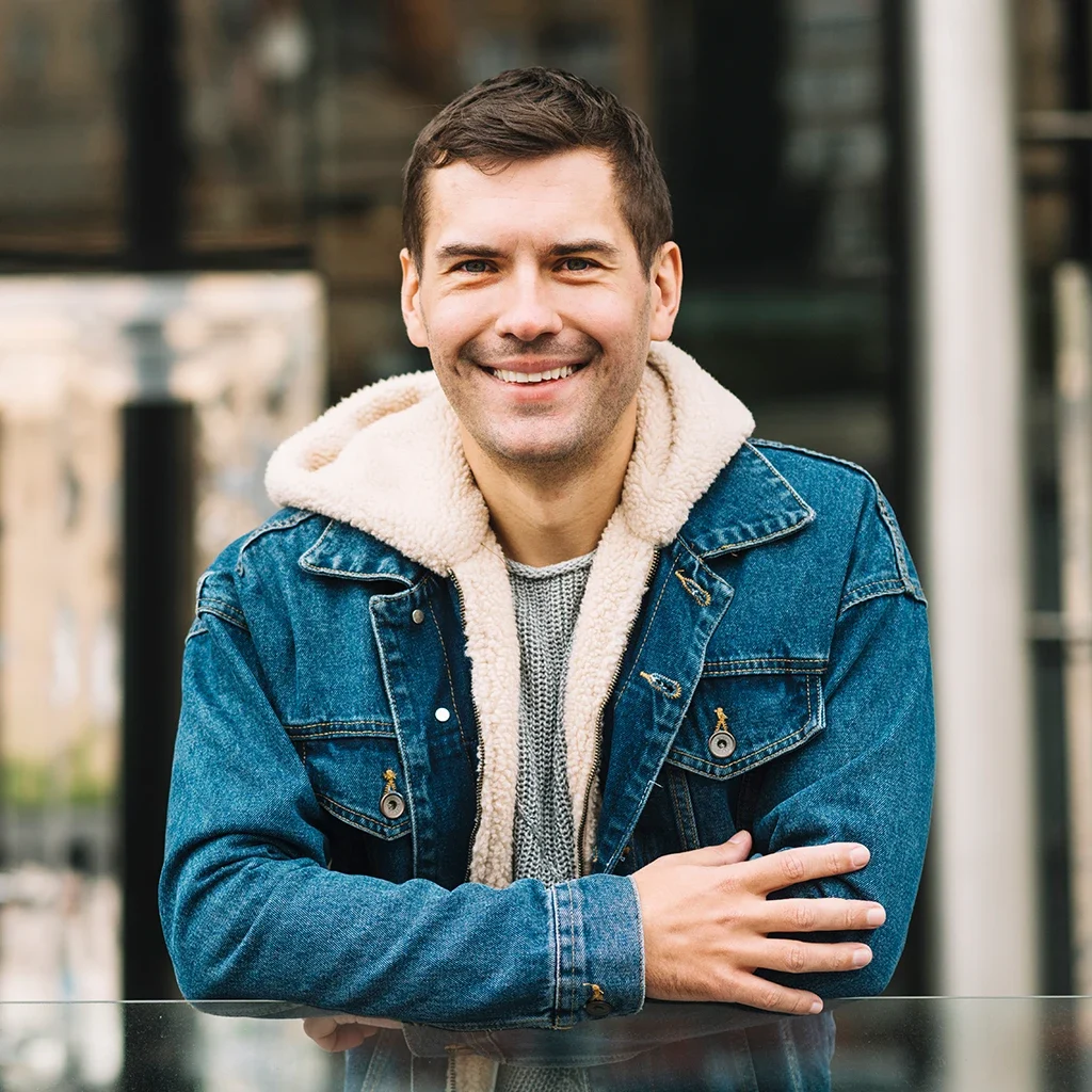 young man relaxed and smiling